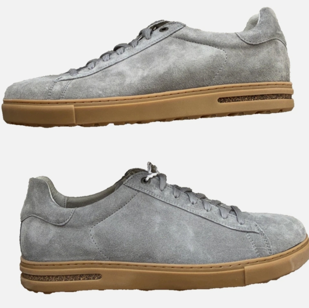 Birkenstock Bend Low Whale Grey Brown Gum Suede Leather Sneaker Men's Sz 11 NNIB